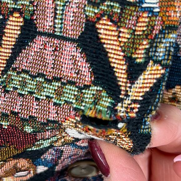 Vintage 90s Vest Tapestry Waistcoat International Children Around World Teacher - Picture 10 of 10